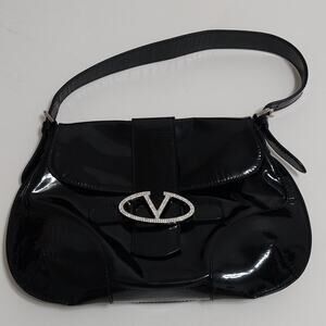 Valentino Glossy Black Shoulder Bag